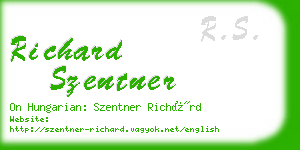 richard szentner business card